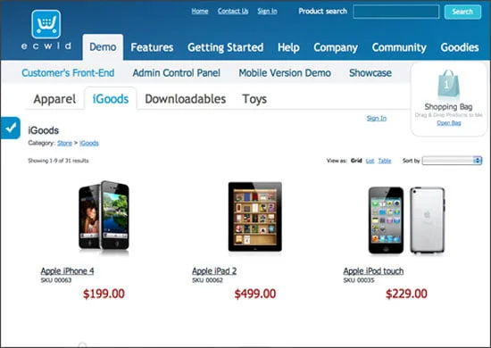 Wordpress Ecommerce Ecwid Shoping Cart