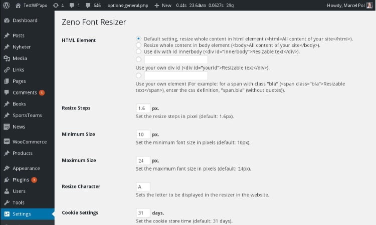 Zeno Font Resizer