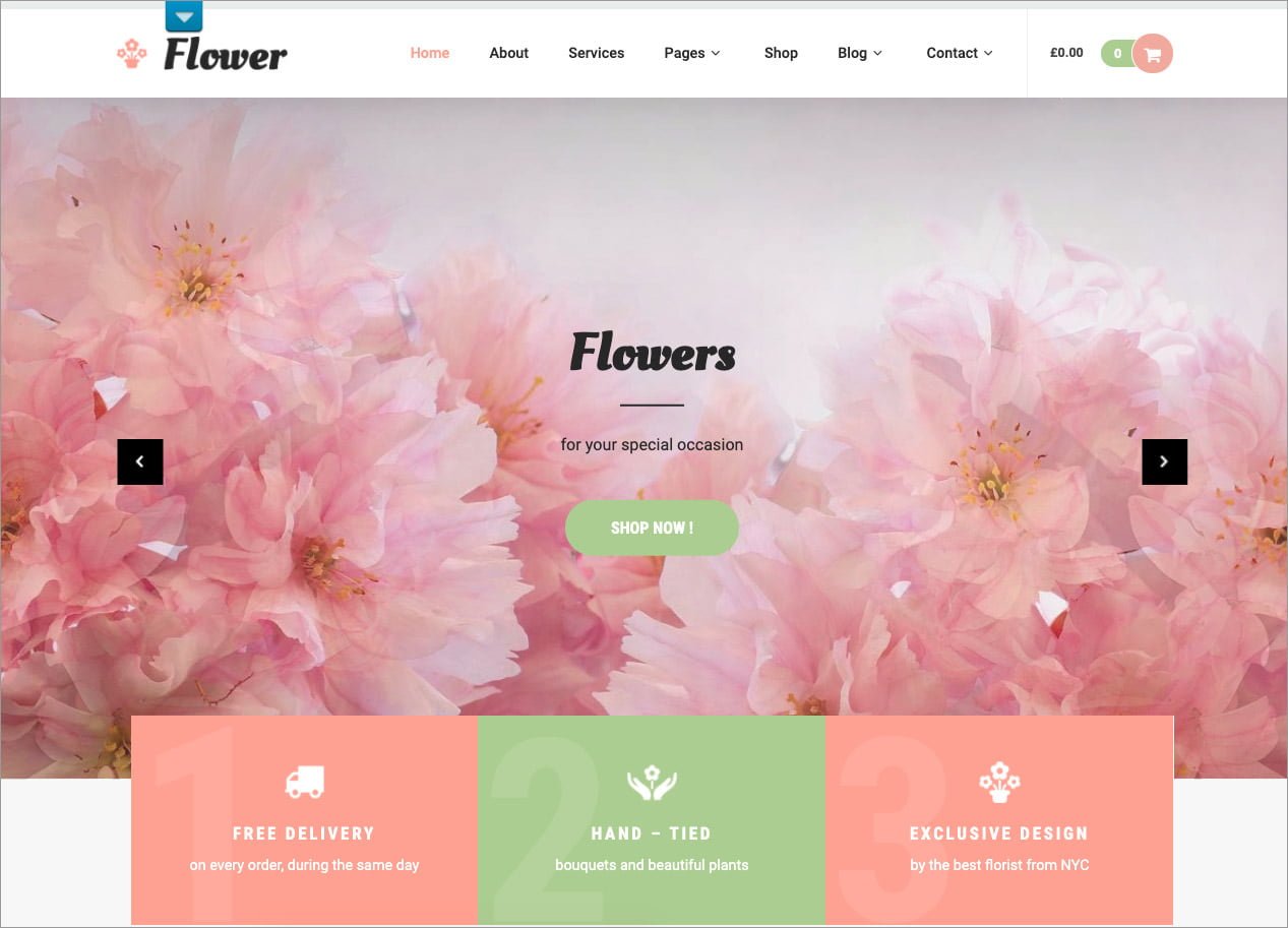 Flower Shop Lite Migliori Temi Free Ecommerce WordPress