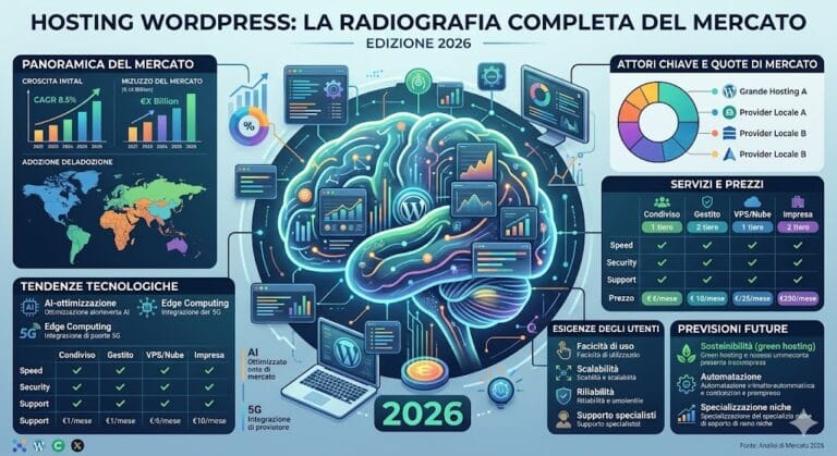 Mercato hosting WordPress 2026: criteri di confronto