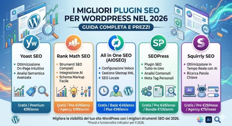 I Migliori Plugin SEO per WordPress nel 2026: Guida Completa e Prezzi