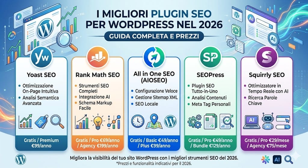 I Migliori Plugin SEO per WordPress nel 2026: Guida Completa e Prezzi plugin-seo-2026