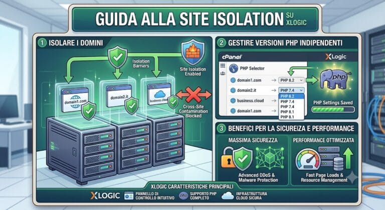 Guida alla Site Isolation: Come isolare i domini e gestire versioni PHP indipendenti su XLogic