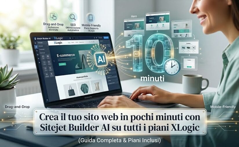 Crea il tuo sito web in pochi minuti con Sitejet Builder AI su tutti i piani XLogic