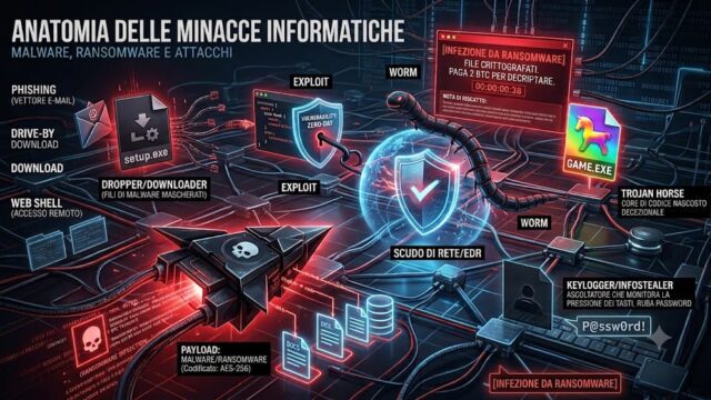 Anatomia delle Minacce Cyber: Guida Enciclopedica a Malware, Ransomware e Vettori di Attacco minacce informatiche