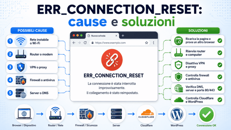 ERR_CONNECTION_RESET: cause e soluzioni