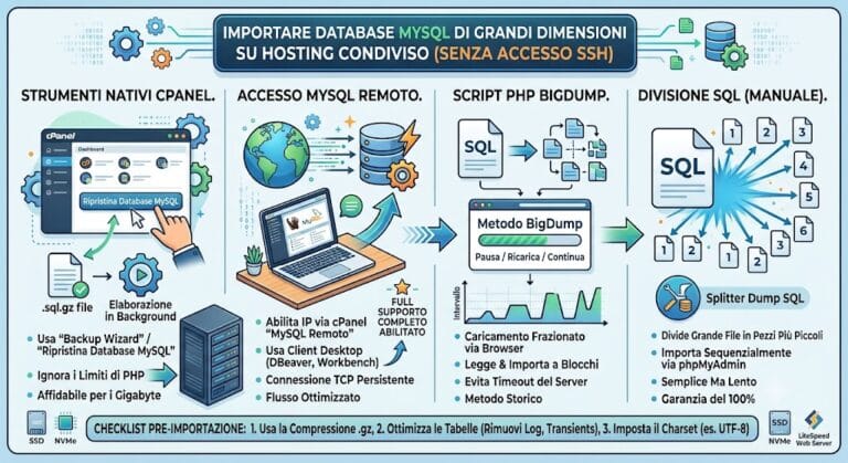 Guida Definitiva: Come Importare Database MySQL di Grandi Dimensioni su Hosting Condiviso