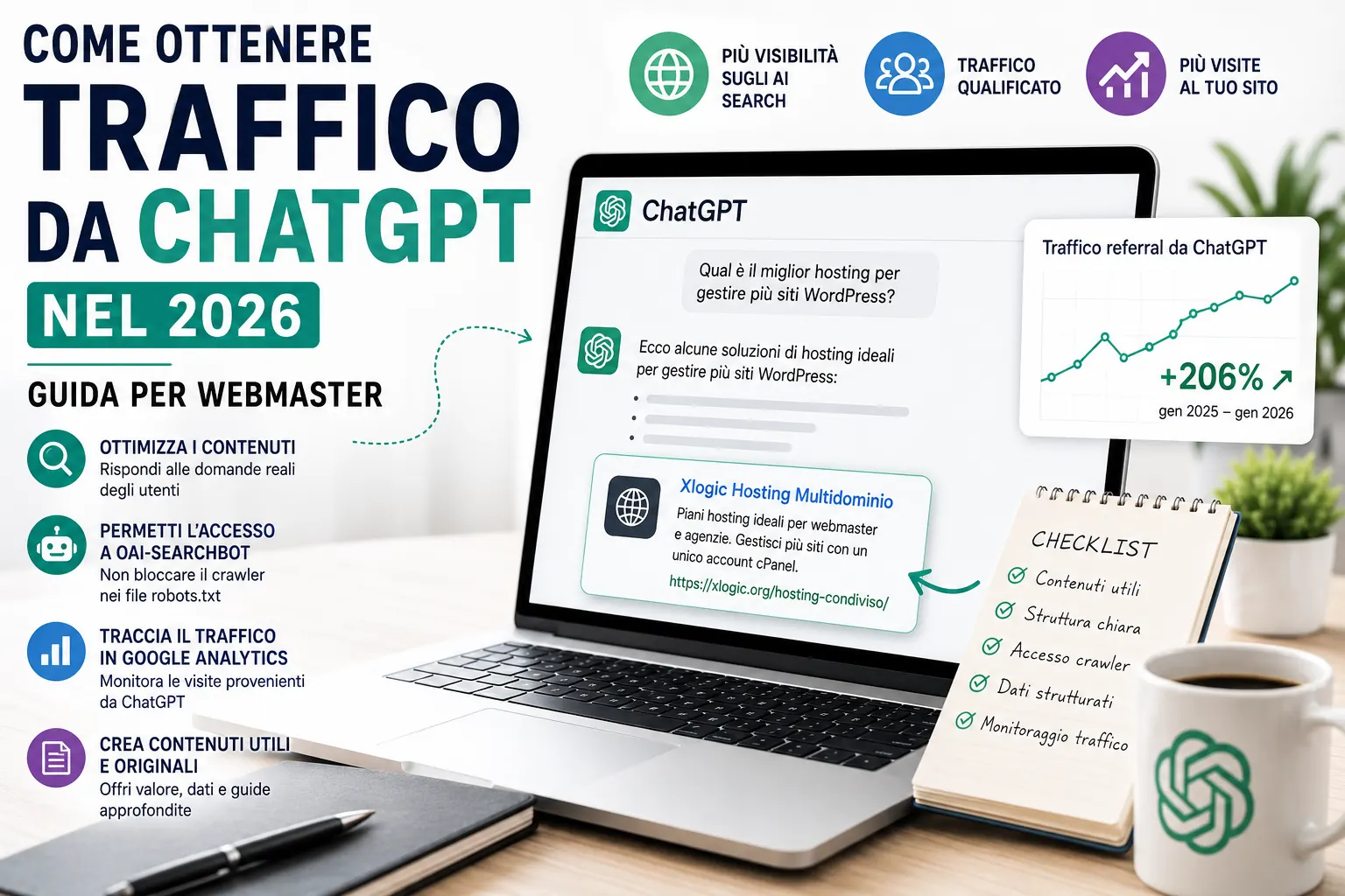 Traffico da ChatGPT nel 2026: guida per webmaster