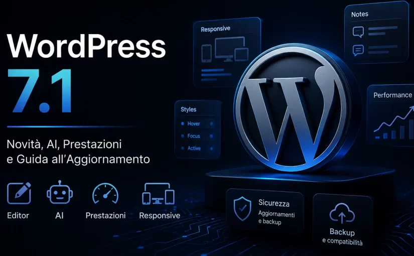 WordPress 7.1: Novità, AI, Prestazioni e Guida all’Aggiornamento
