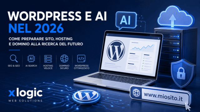 WordPress e AI nel 2026: come preparare sito, hosting e dominio alla ricerca del futuro WordPress AI nel 2026 con hosting, dominio, SEO, GEO e sicurezza
