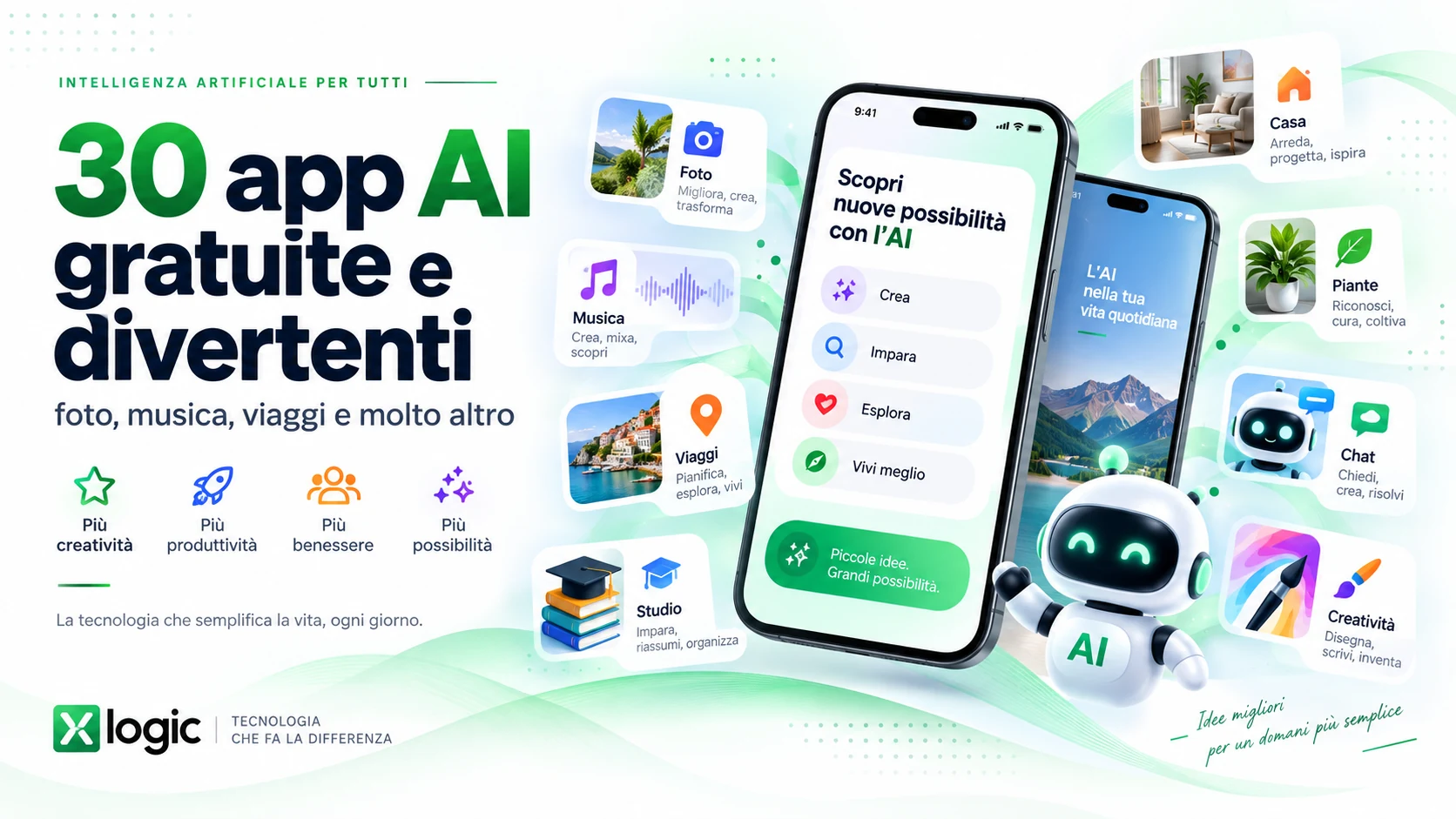 30 app AI gratuite e divertenti nel 2026 per foto, musica, viaggi, studio, casa e creatività