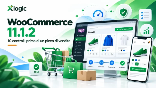 WooCommerce 11.1.2: 10 controlli da fare prima di un picco di vendite WooCommerce 11.1.2 con 10 controlli su prodotti, varianti, carrello, checkout, pagamenti, spedizioni e performance eCommerce Xlogic