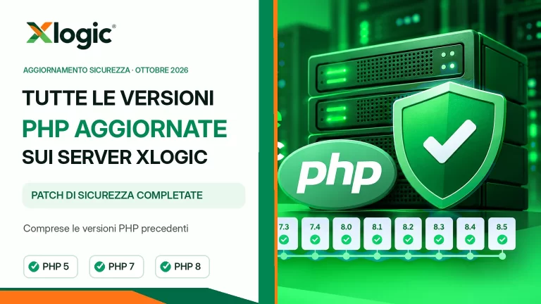 Xlogic aggiorna tutte le versioni PHP sui server: patch di sicurezza completate