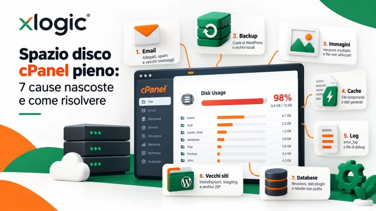 Spazio disco cPanel pieno: 7 cause nascoste e come risolvere