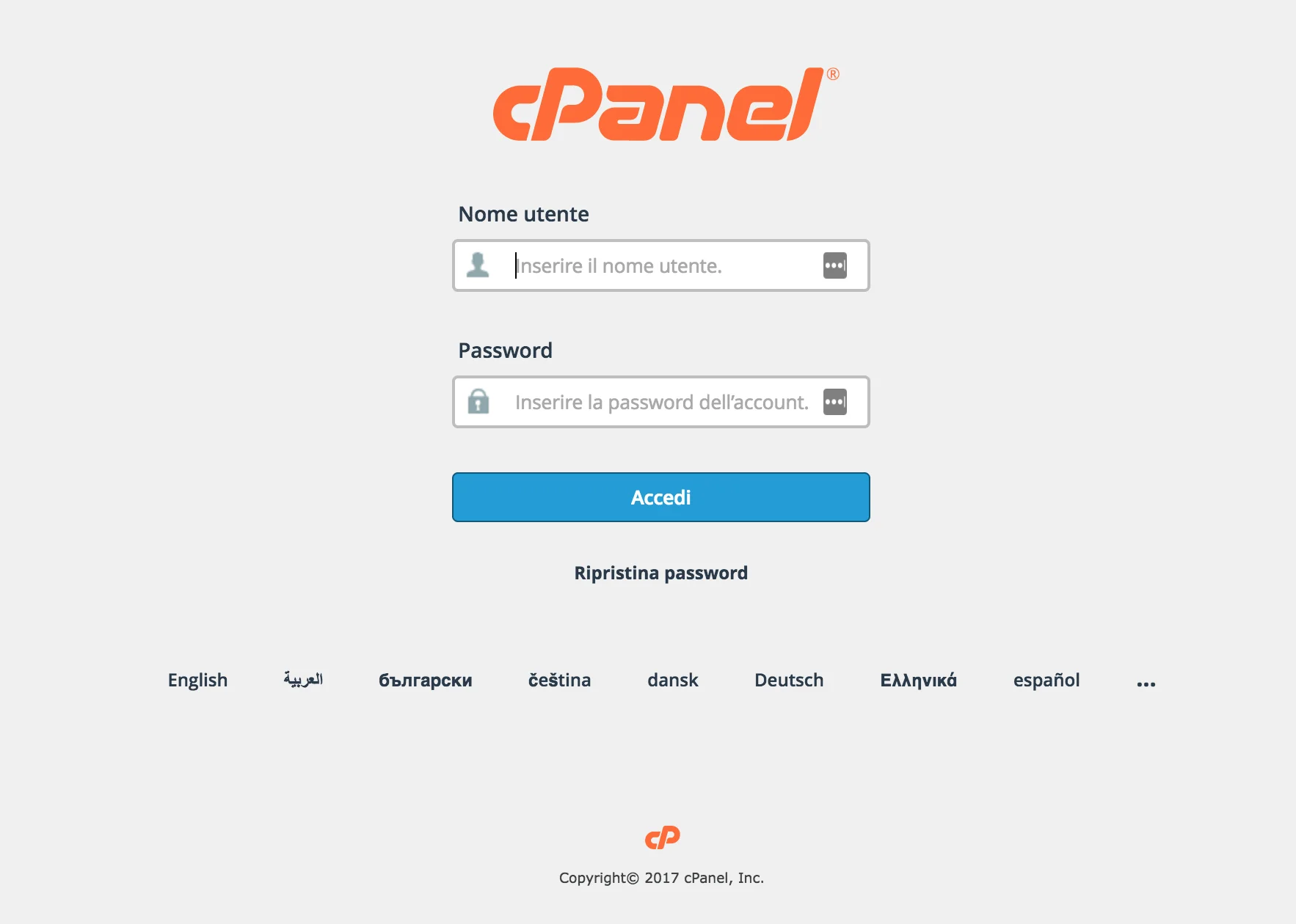 Come accedere su cpanel