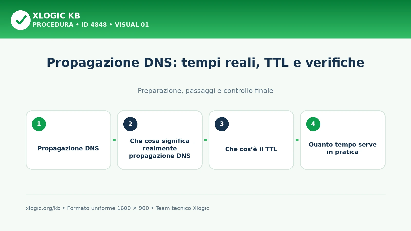 Propagazione DNS: tempi reali, TTL e verifiche