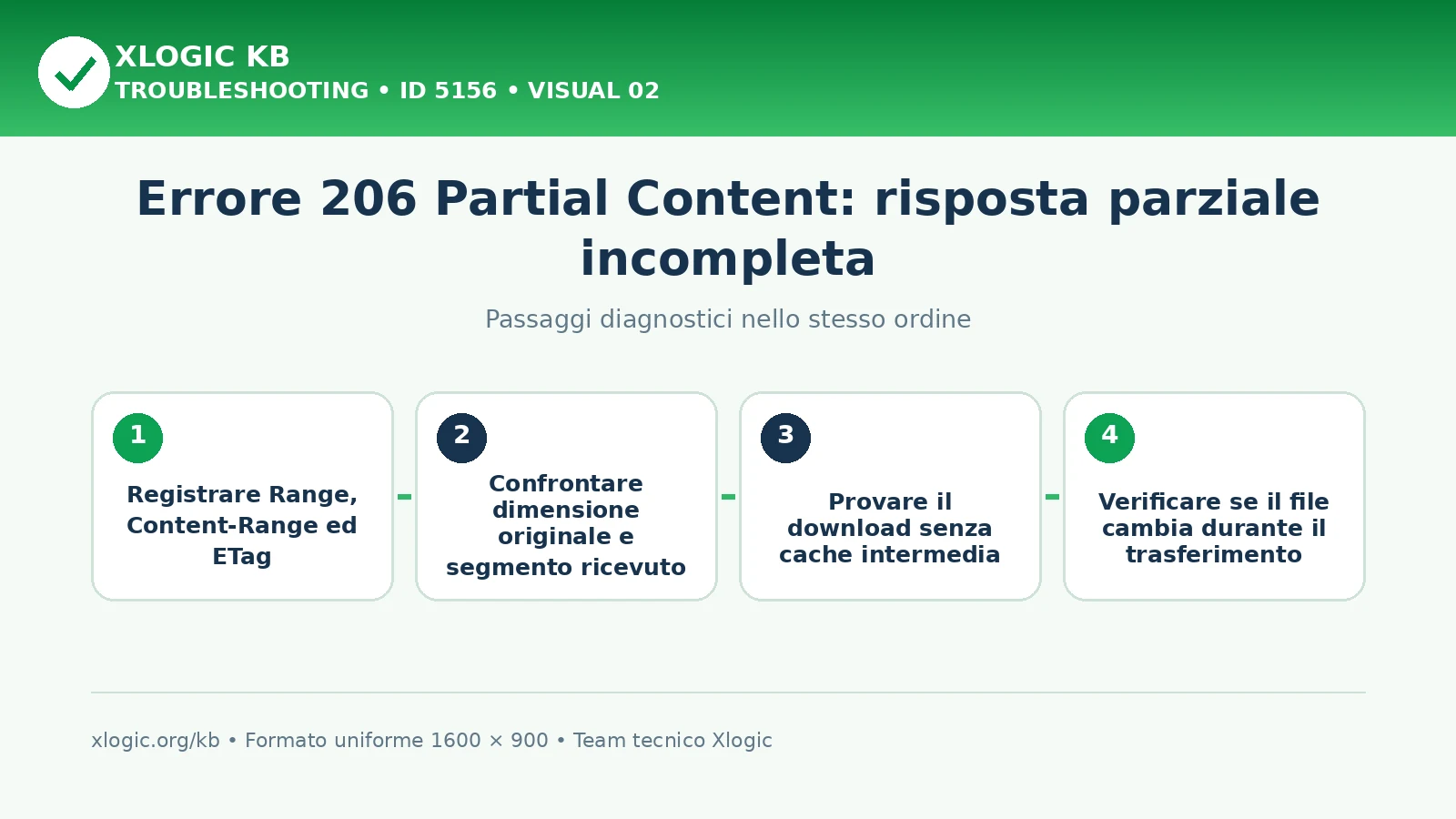 Errore 206 Partial Content: passaggi diagnostici e correzioni
