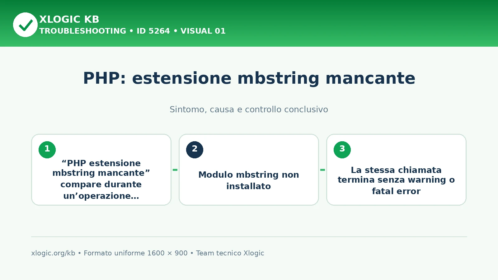 PHP: estensione mbstring mancante