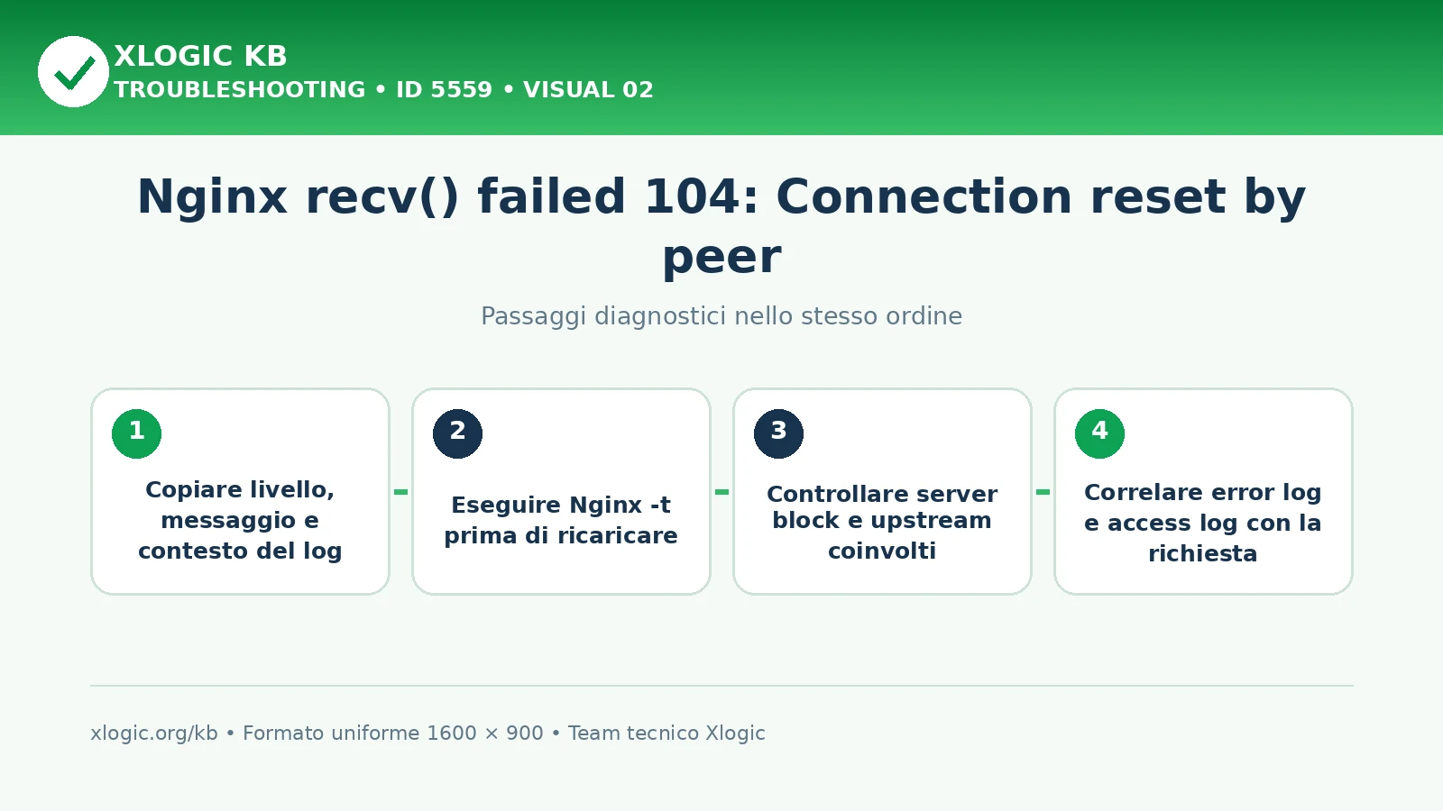 Nginx recv failed 104: passaggi diagnostici e correzioni