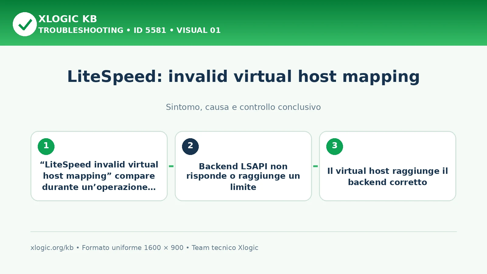 LiteSpeed: invalid virtual host mapping
