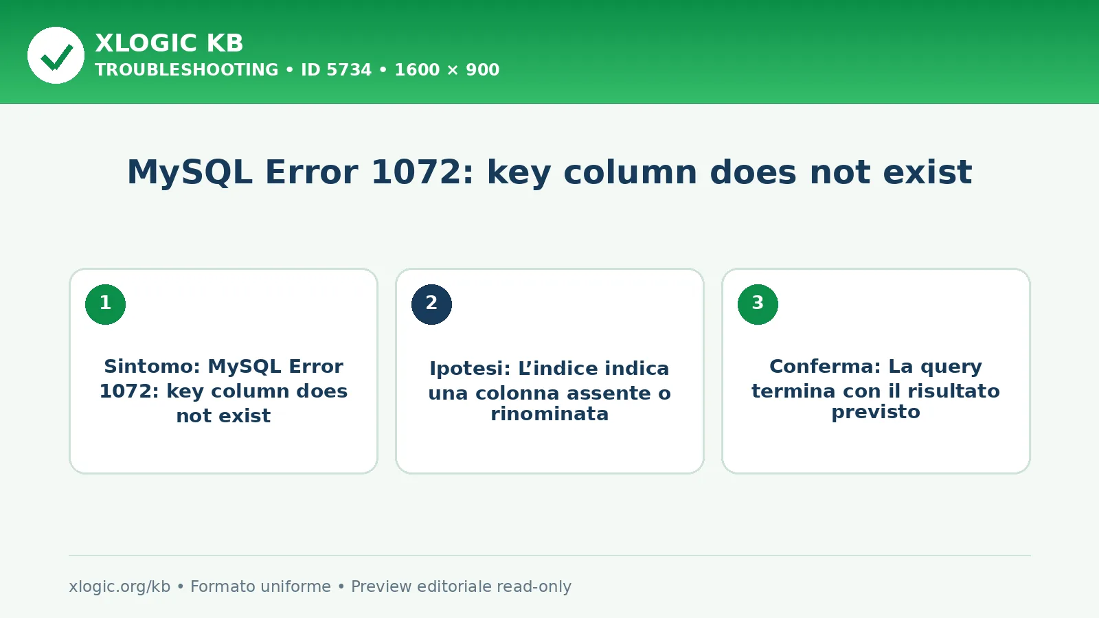 MySQL Error 1072: key column does not exist