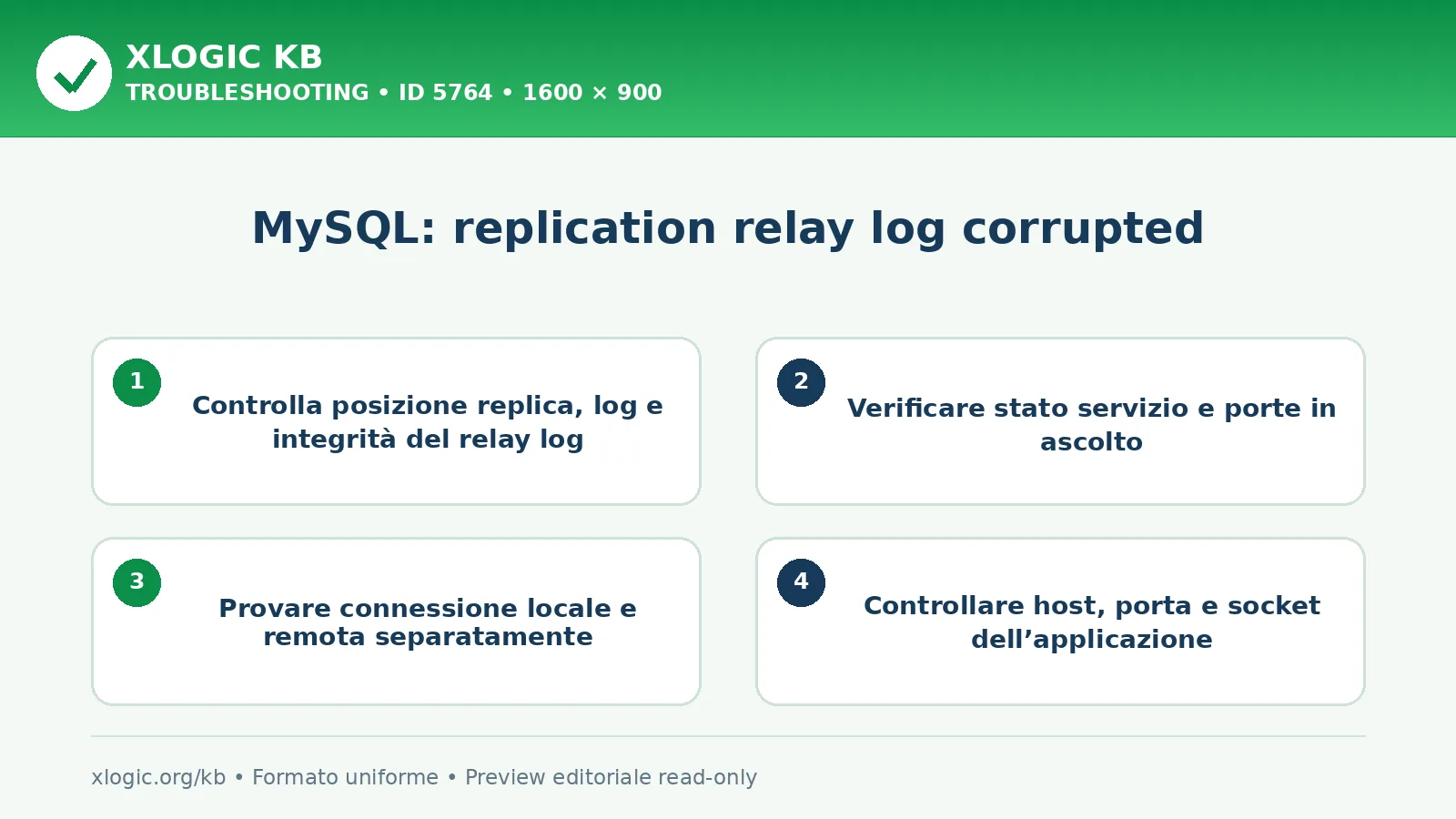 MySQL: replication relay log corrupted: controlli e correzione