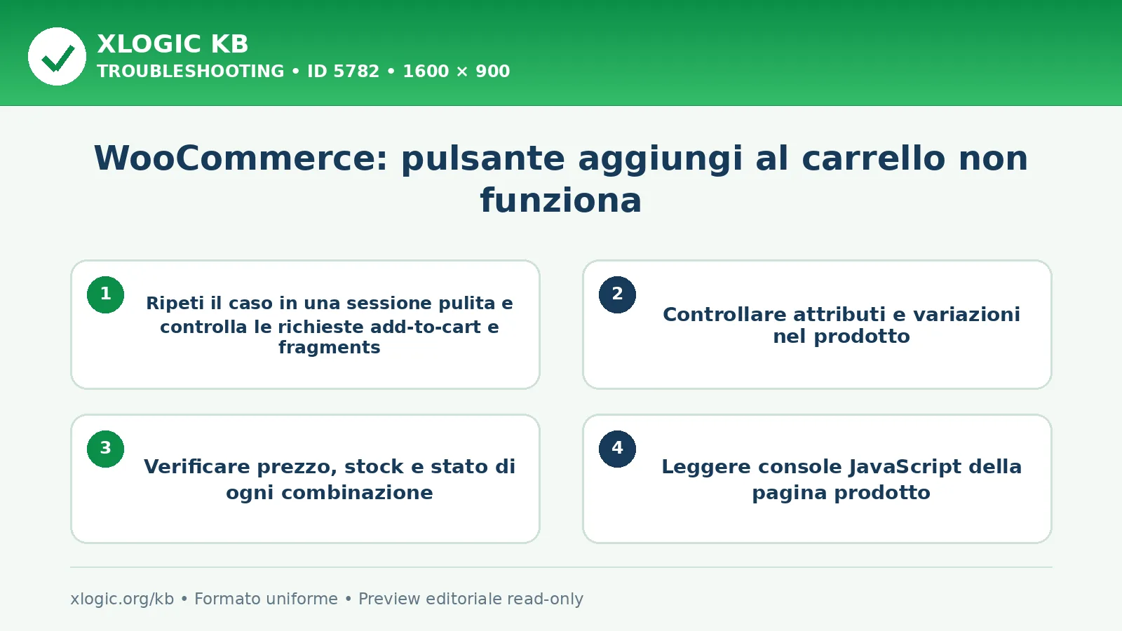 WooCommerce: pulsante aggiungi al carrello non funziona: controlli e correzione