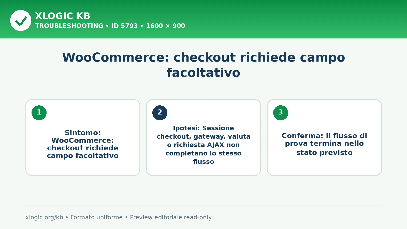 WooCommerce: checkout richiede campo facoltativo