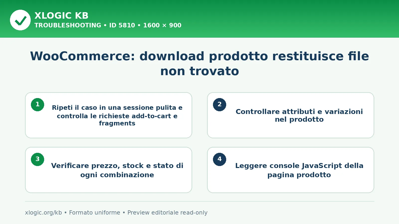 WooCommerce: download prodotto restituisce file non trovato: controlli e correzione
