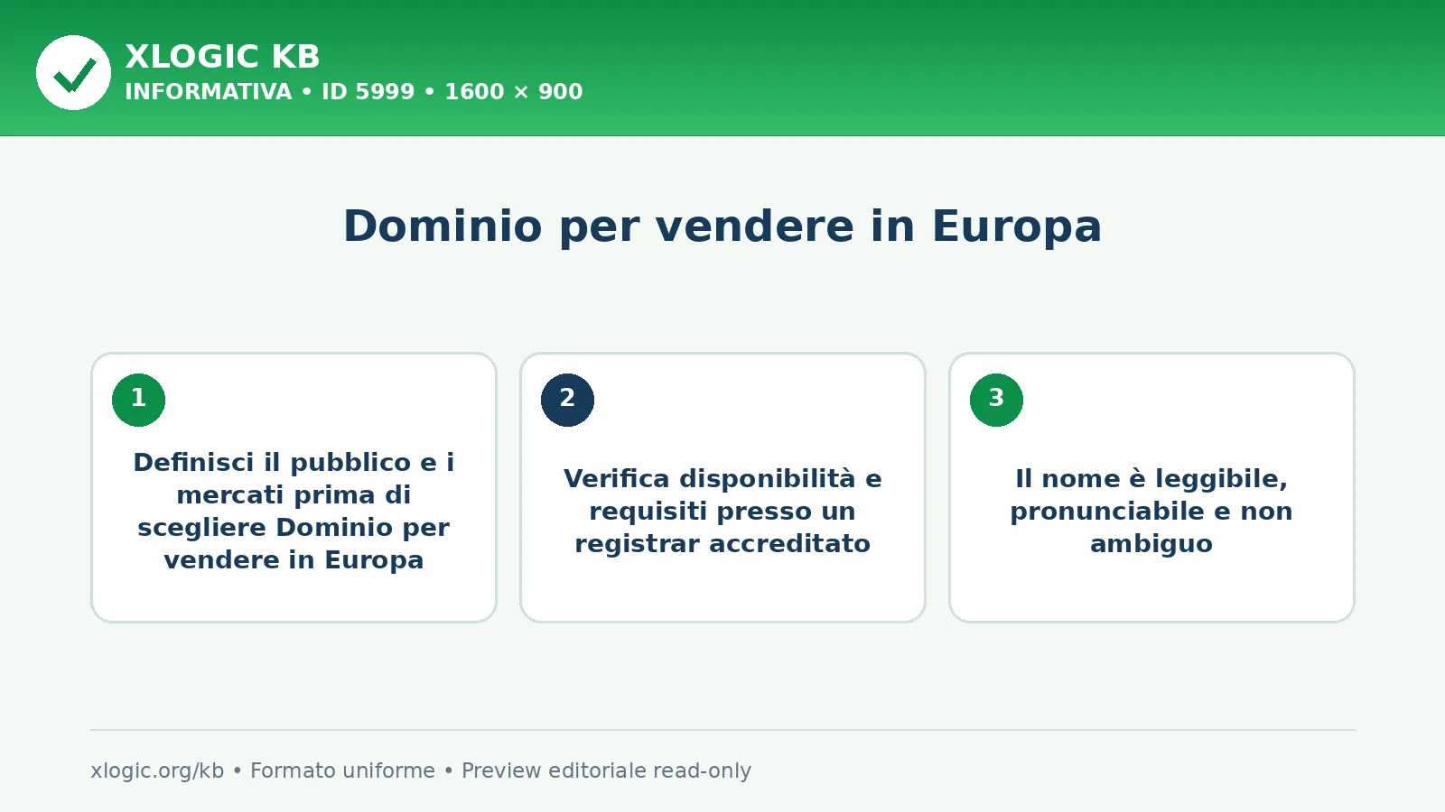 Dominio per vendere in Europa: criteri di scelta e verifica