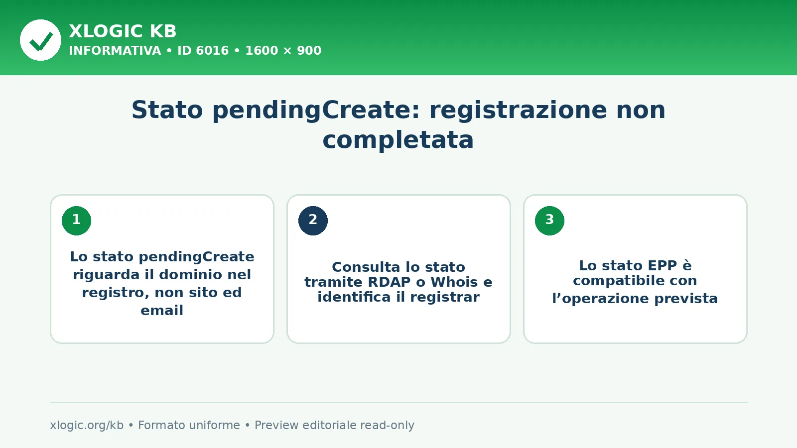 Stato pendingCreate: registrazione non completata