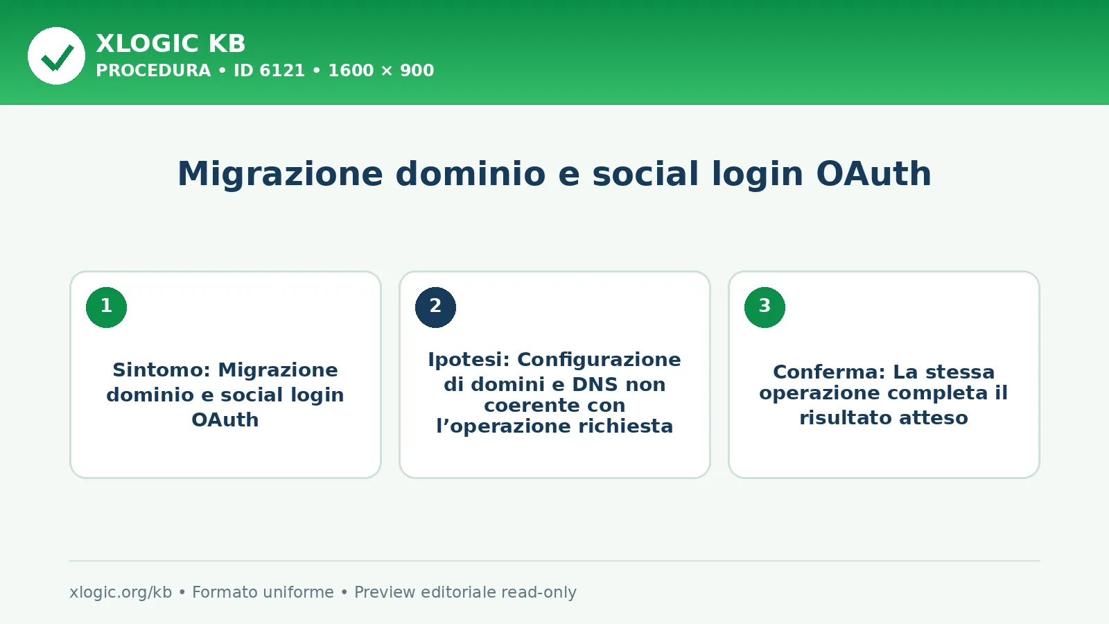 Migrazione dominio e social login OAuth