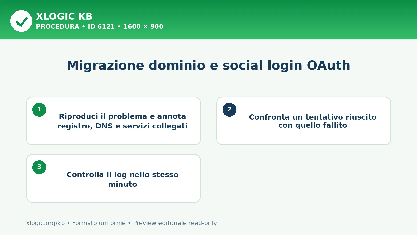 Migrazione dominio e social login OAuth: procedura operativa
