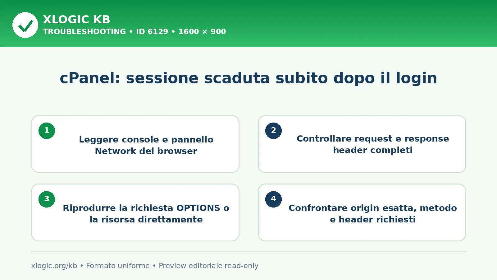 cPanel: sessione scaduta subito dopo il login: controlli e correzione