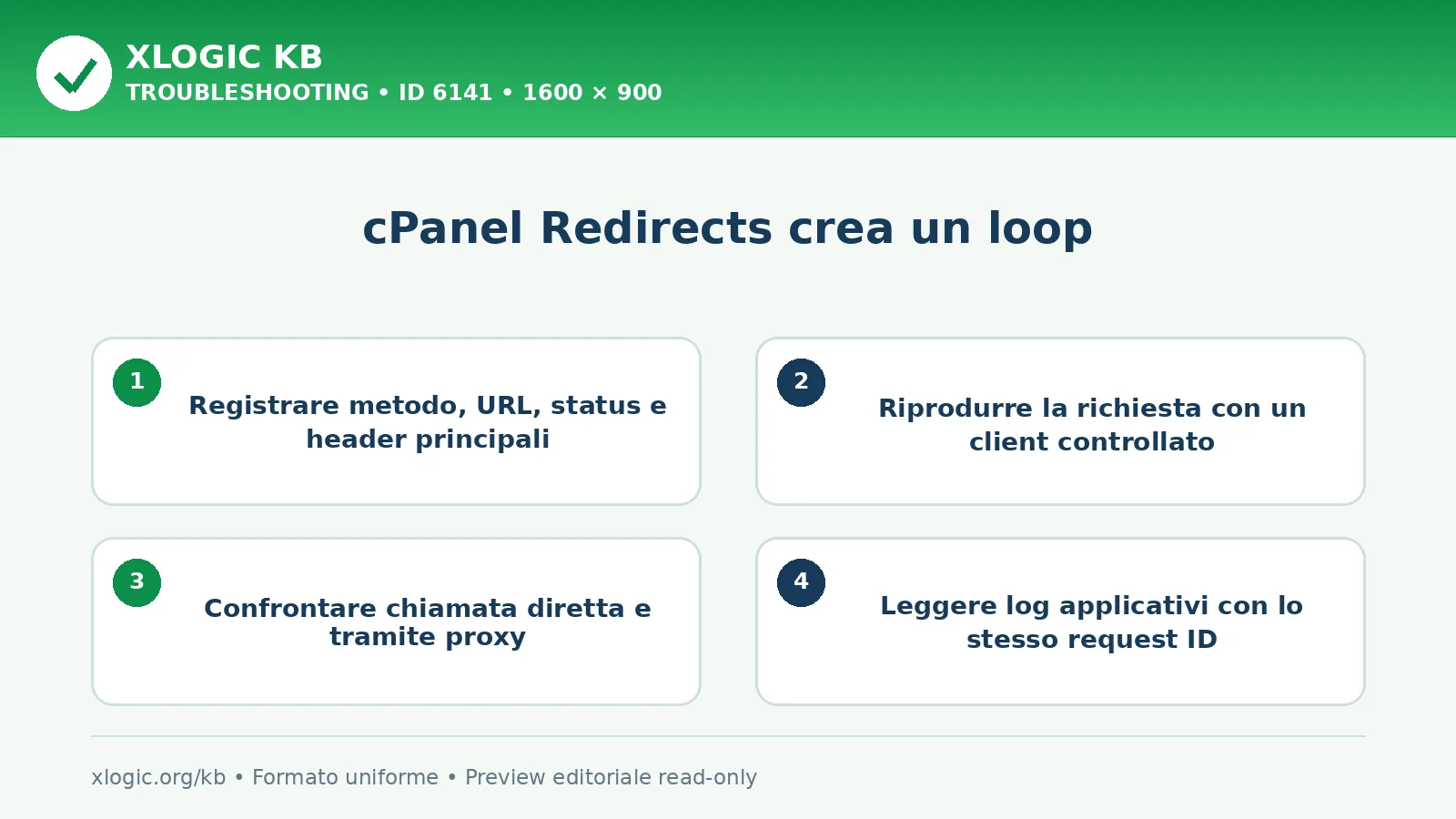 cPanel Redirects crea un loop: controlli e correzione