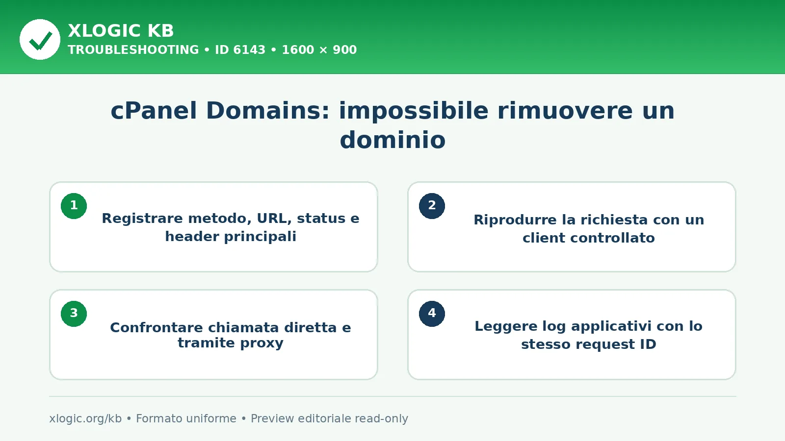 cPanel Domains: impossibile rimuovere un dominio: controlli e correzione