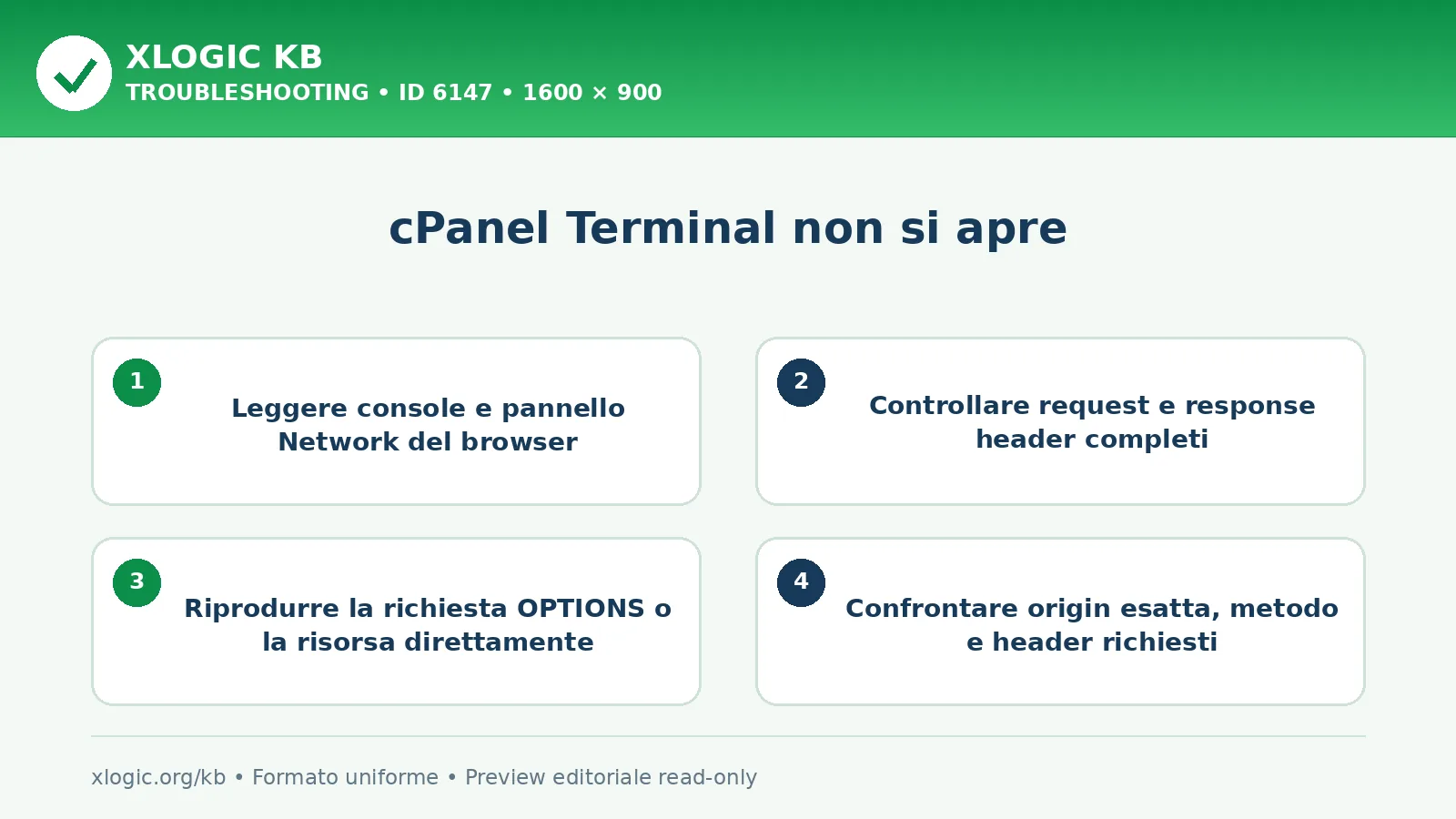 cPanel Terminal non si apre: controlli e correzione