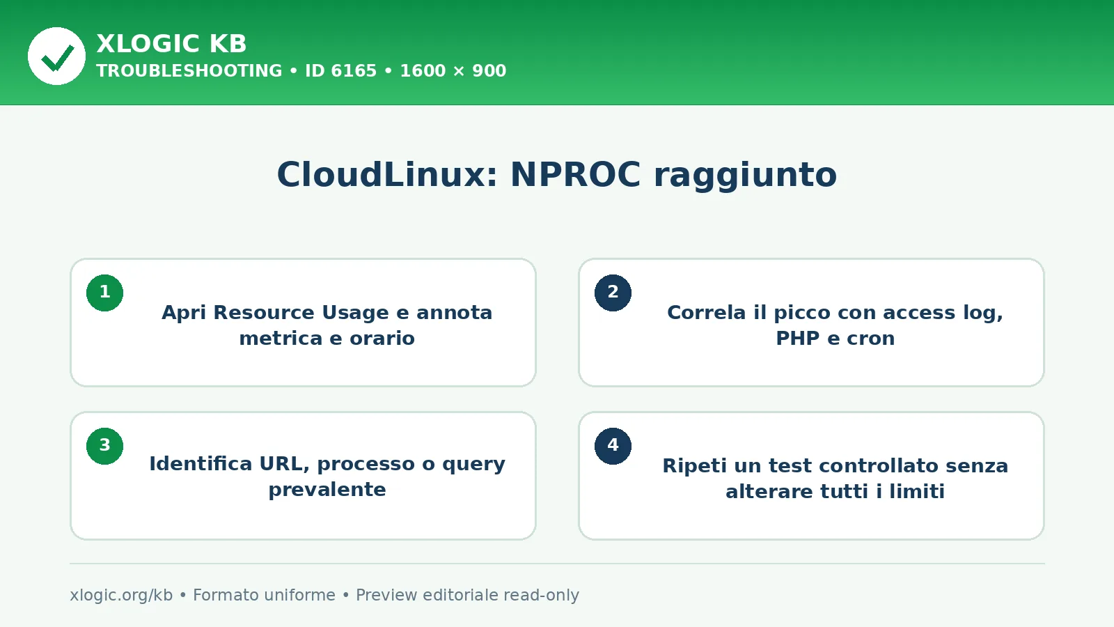 CloudLinux: NPROC raggiunto: controlli e correzione