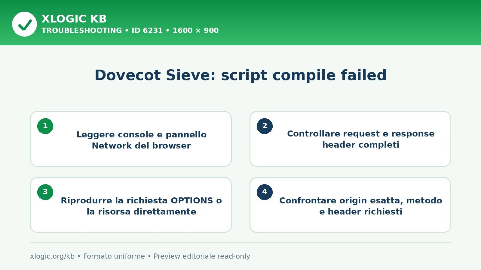 Dovecot Sieve: script compile failed: controlli e correzione