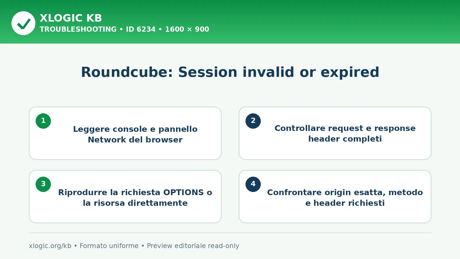 Roundcube: Session invalid or expired: controlli e correzione