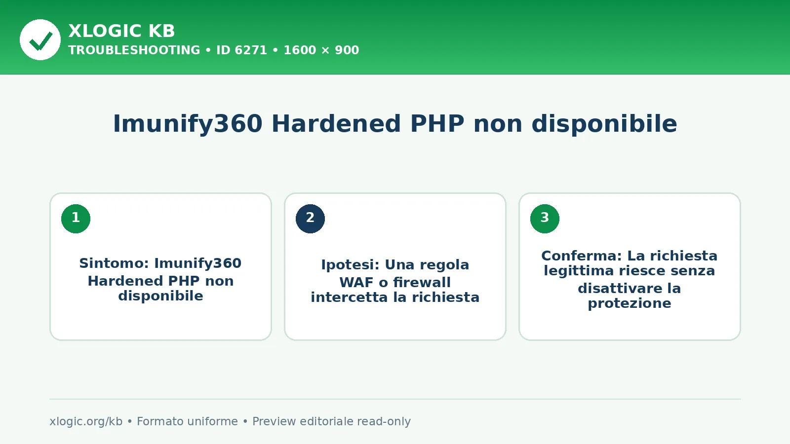 Imunify360 Hardened PHP non disponibile