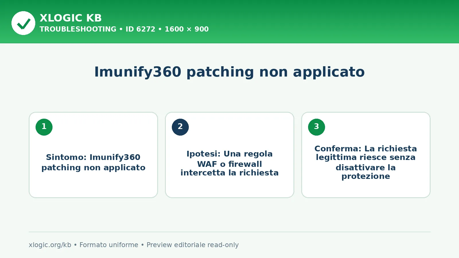 Imunify360 patching non applicato