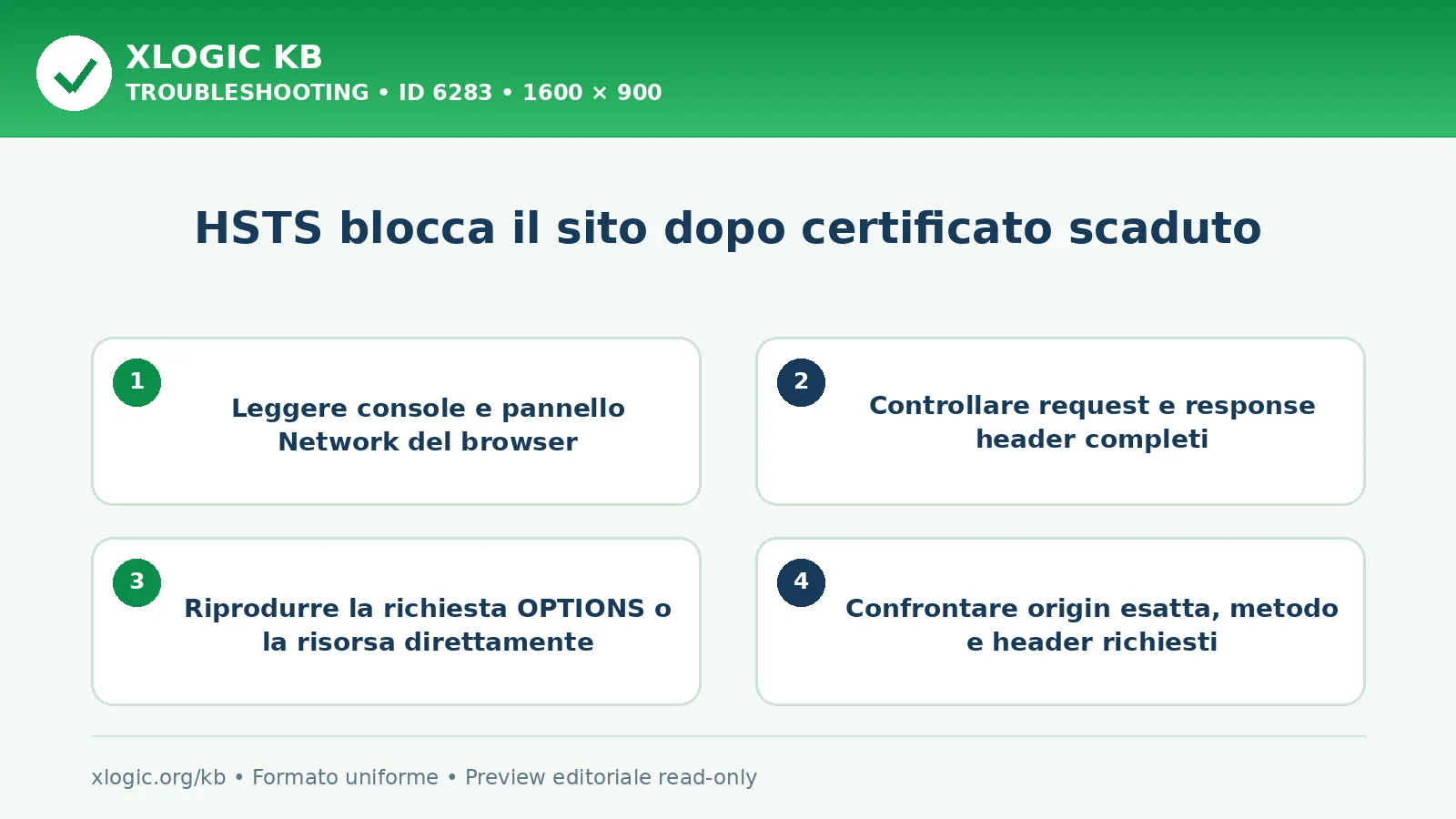 HSTS blocca il sito dopo certificato scaduto: controlli e correzione