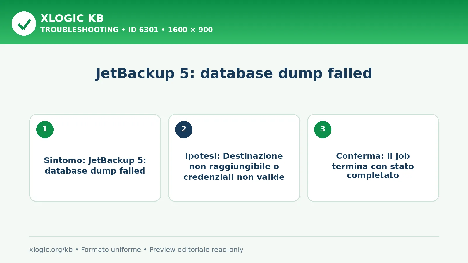 JetBackup 5: database dump failed