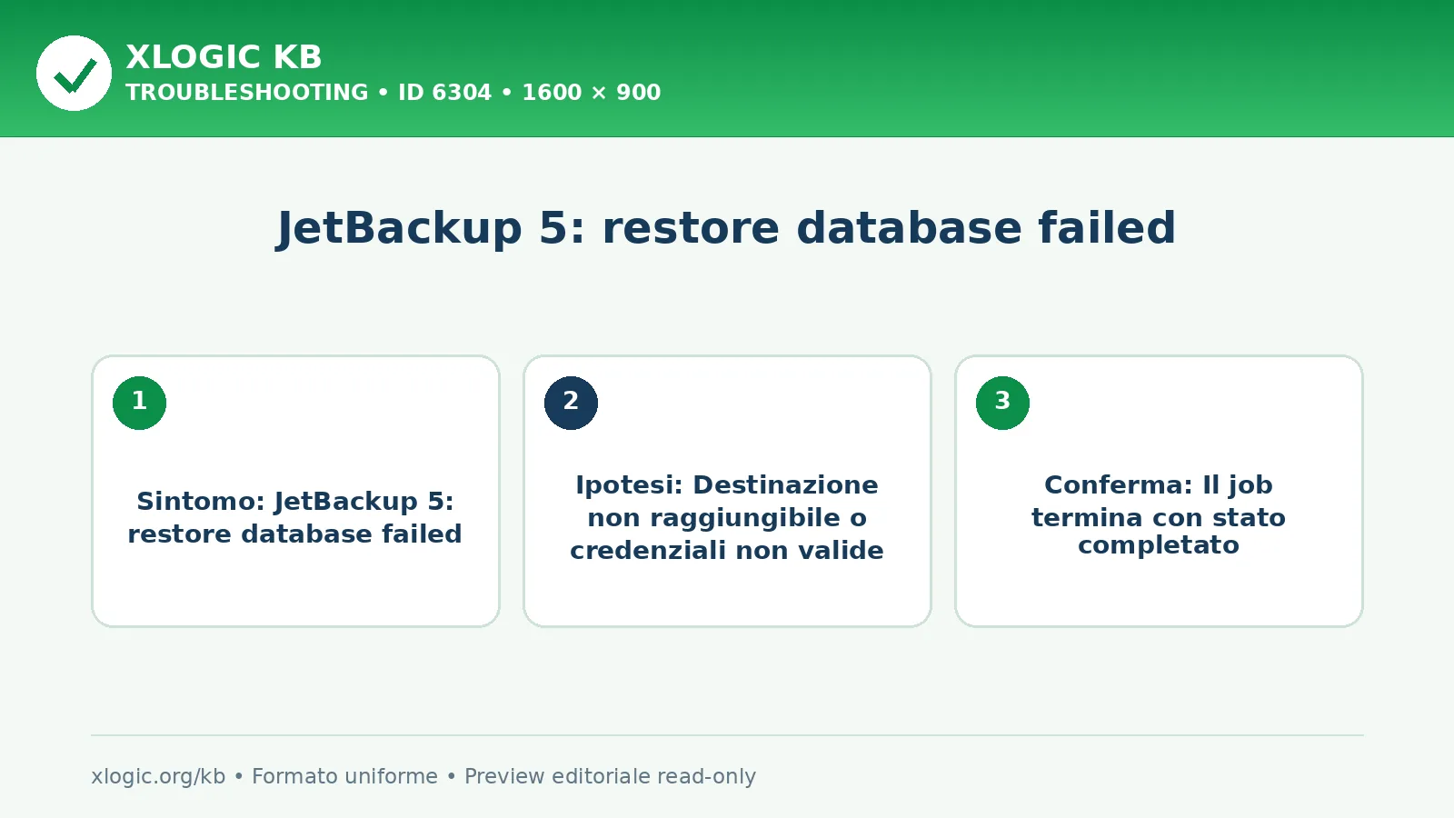 JetBackup 5: restore database failed