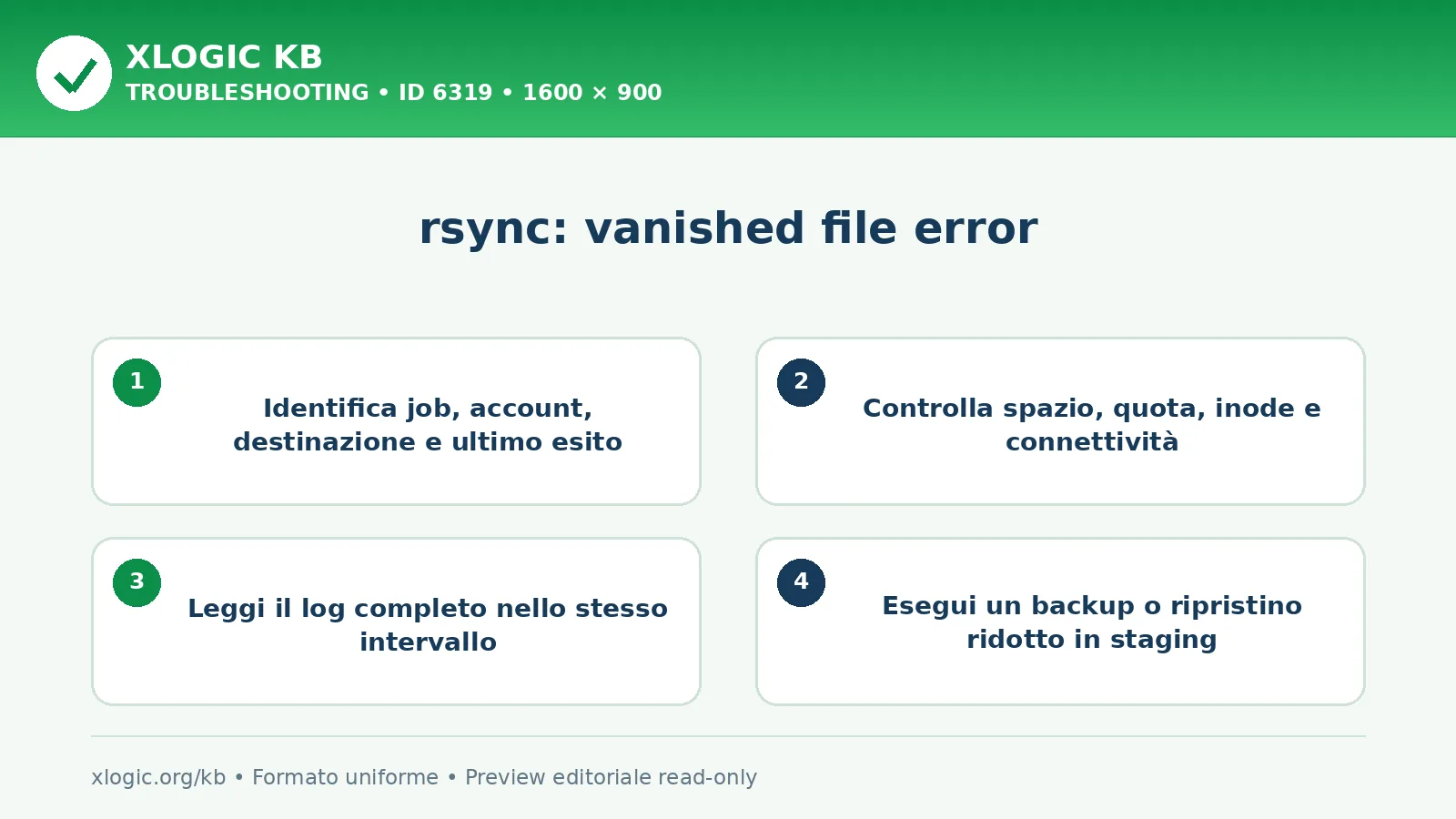 rsync: vanished file error: controlli e correzione