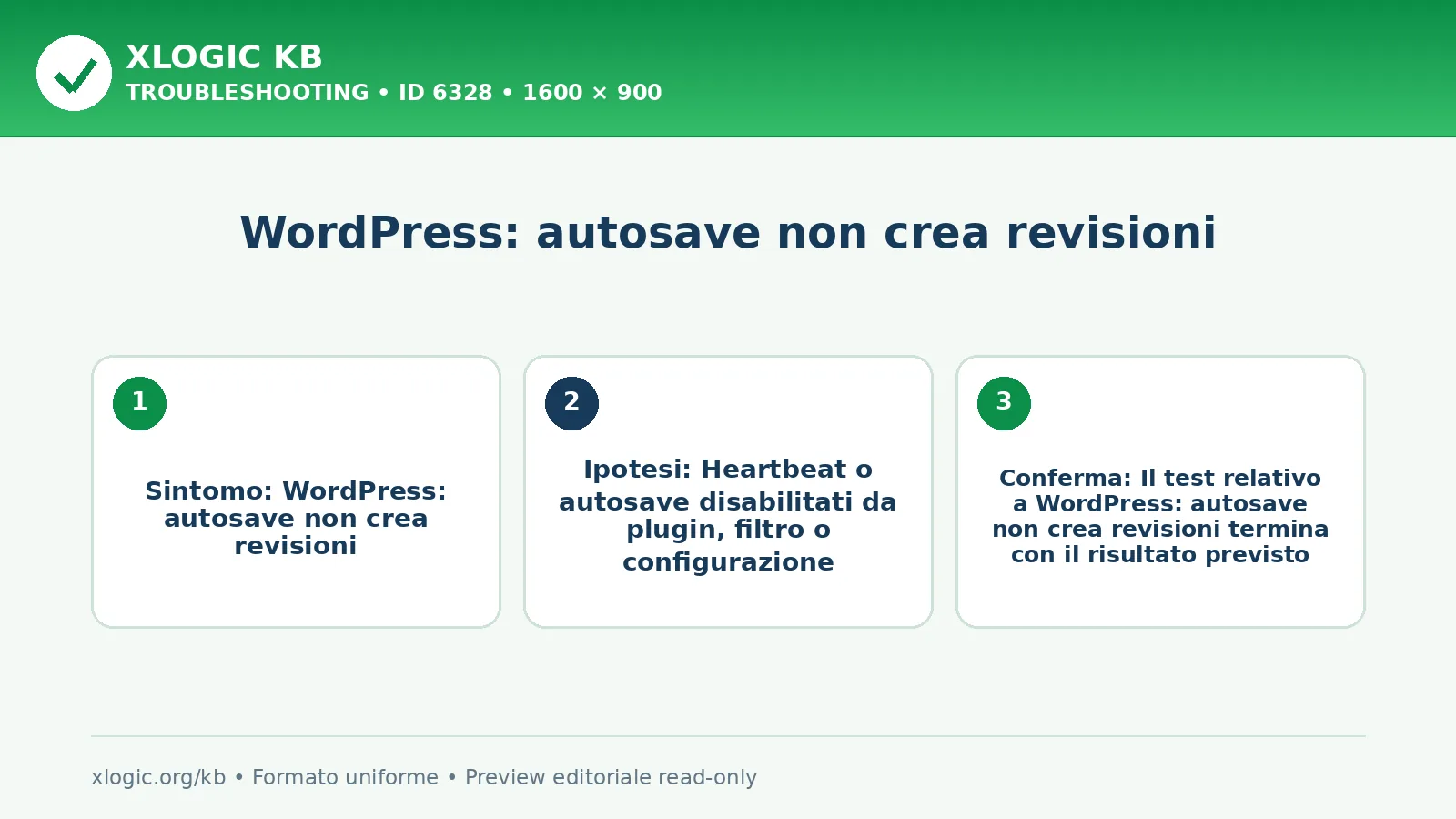 WordPress: autosave non crea revisioni