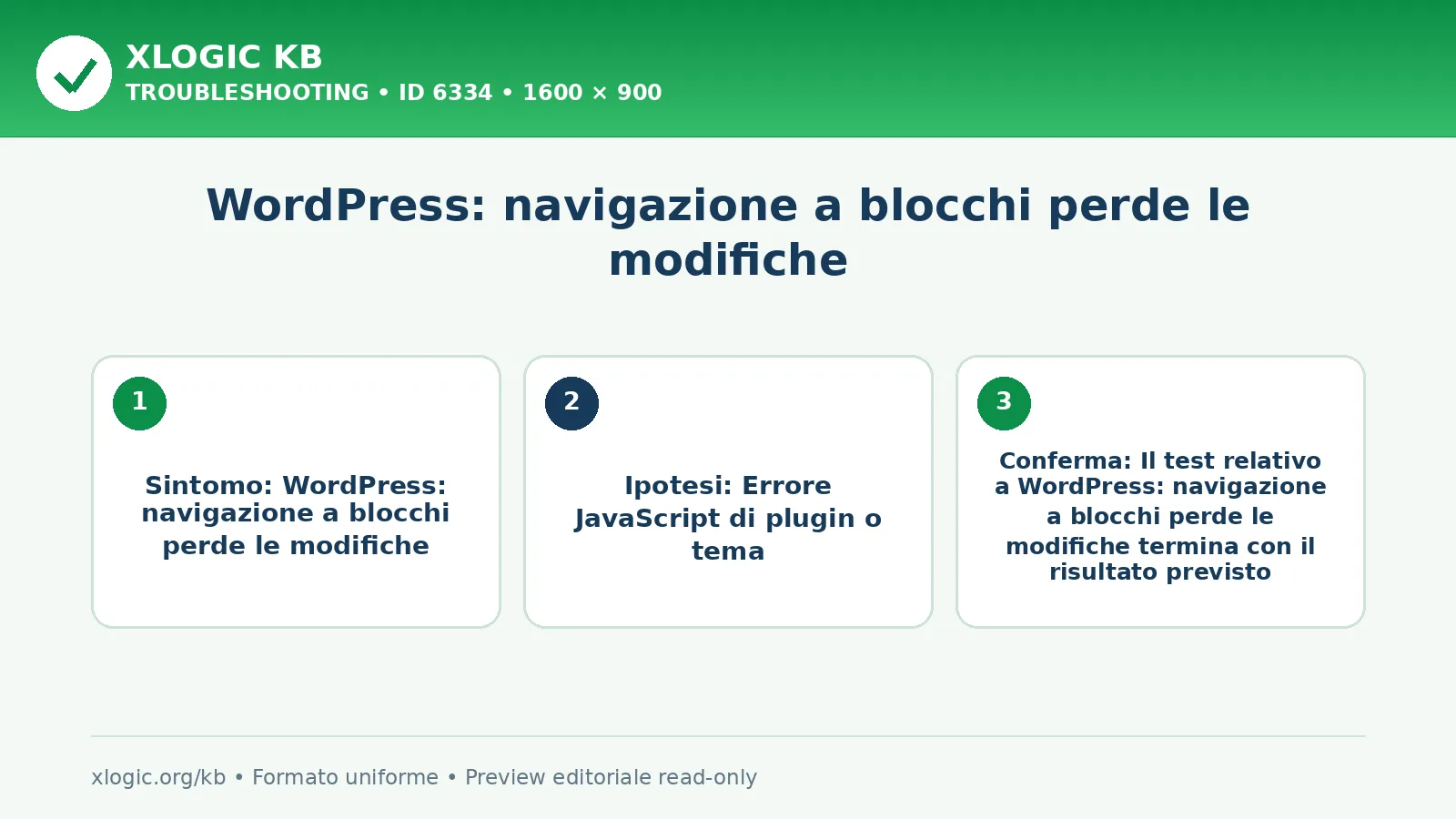 WordPress: navigazione a blocchi perde le modifiche