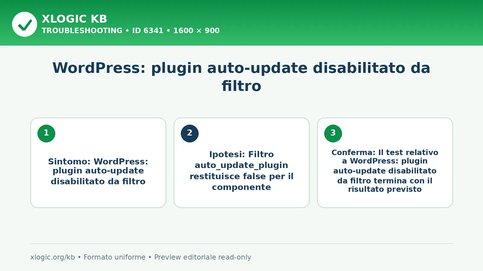 WordPress: plugin auto-update disabilitato da filtro