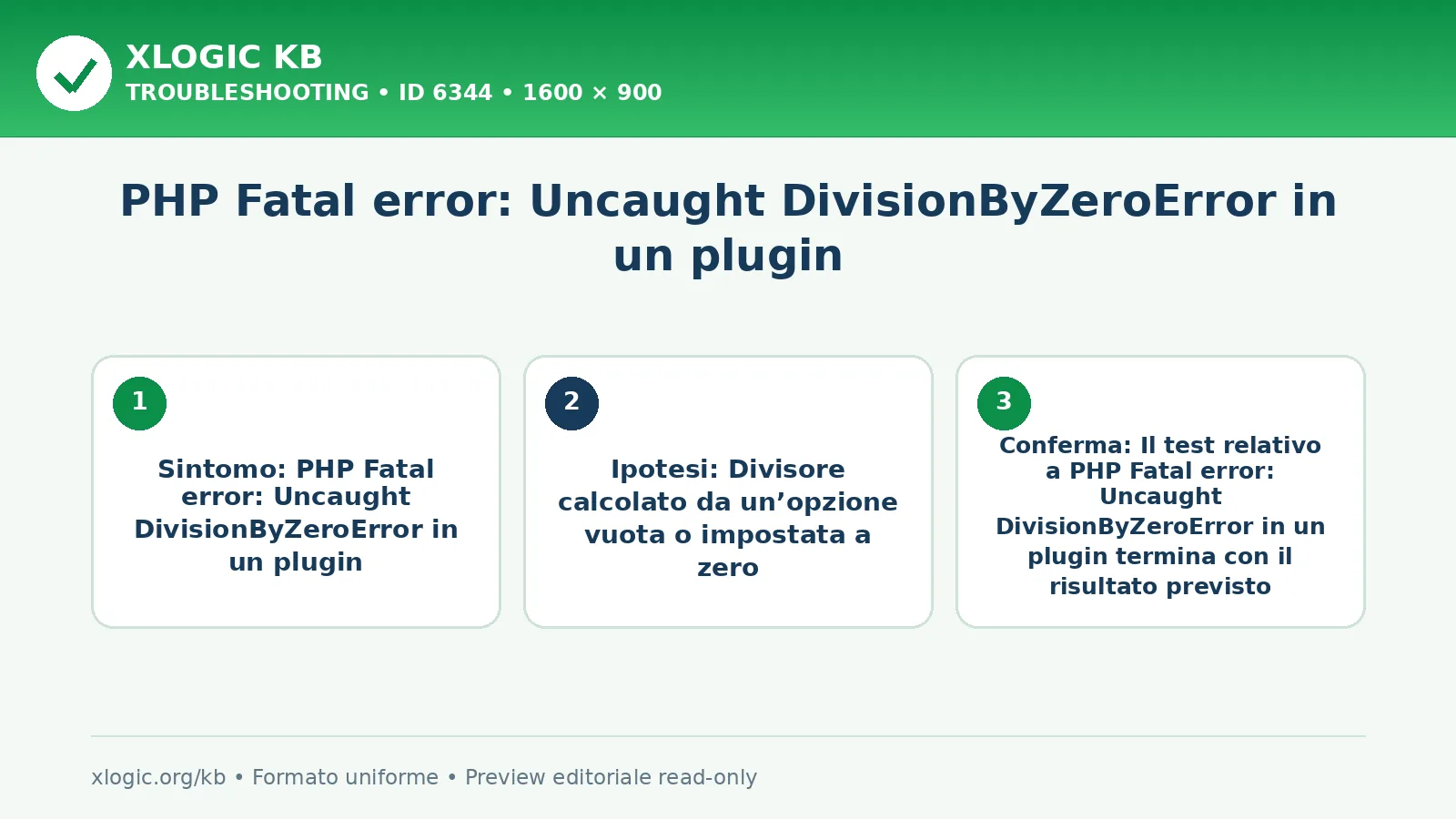 PHP Fatal error: Uncaught DivisionByZeroError in un plugin